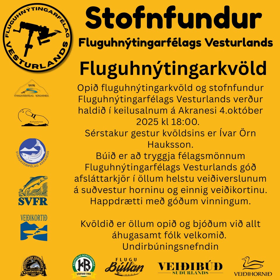 Fluguhnýtingakvöld og stofnfundur